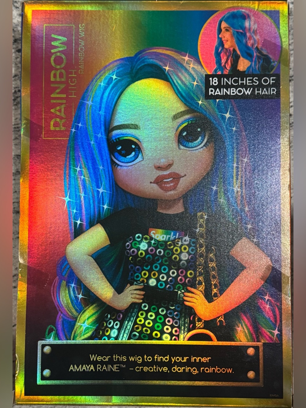🎃 RAINBOW HIGH HALLOWEEN OR COSPLAY Amaya Raine 18" HAIR WIG NEW NWT NIB VHTF 👻